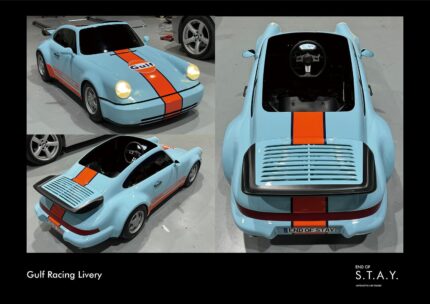 END OF S.T.A.Y. 964 Turbo Junior MK5 Mini Porsche Go Kart | Gulf Racing Livery